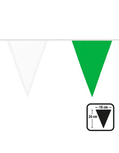 Groen-witte polyester vlaggenlijn 6 meter Ierland