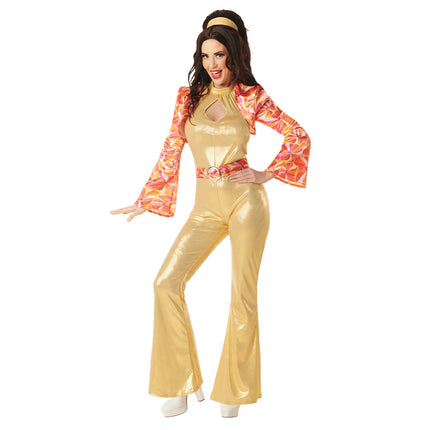 Kostuum Funky queen 70s 80s disco outfit dames