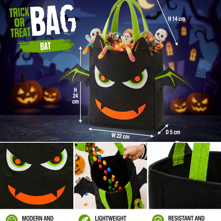 Tas trick-or-treat vleermuis totaalbeeld – verkleedkleding