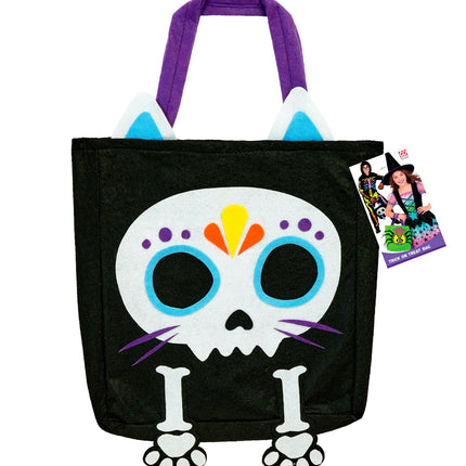 Tas trick-or-treat kat skelet zijaanzicht – verkleedkleding