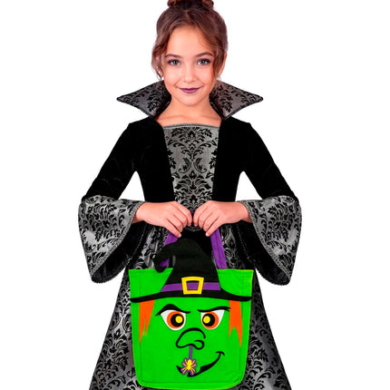 Tas trick-or-treat heksen detailopname – verkleedkleding