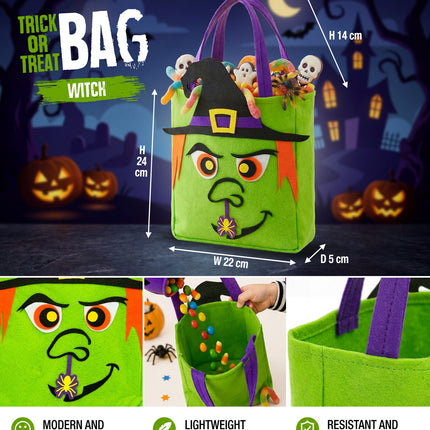 Tas trick-or-treat heksen totaalbeeld – verkleedkleding