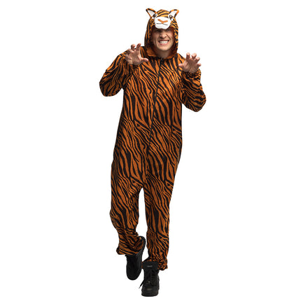 Pluche tijger-onesie voor carnaval