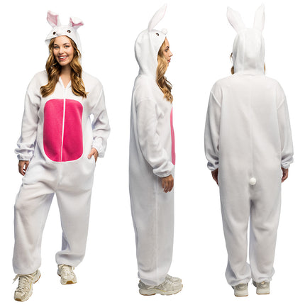 Witte pluche konijnen-outfit unisex