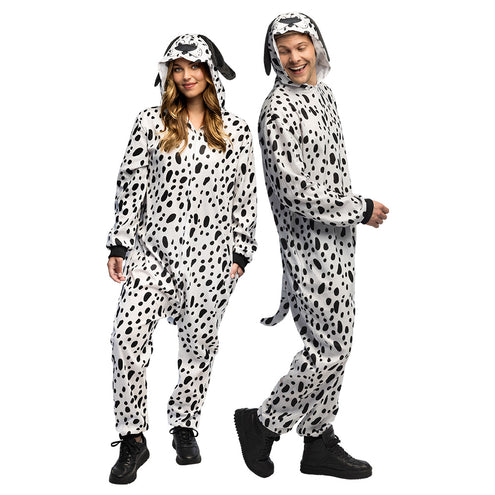 Pluche dalmatiërpak volwassenen wit