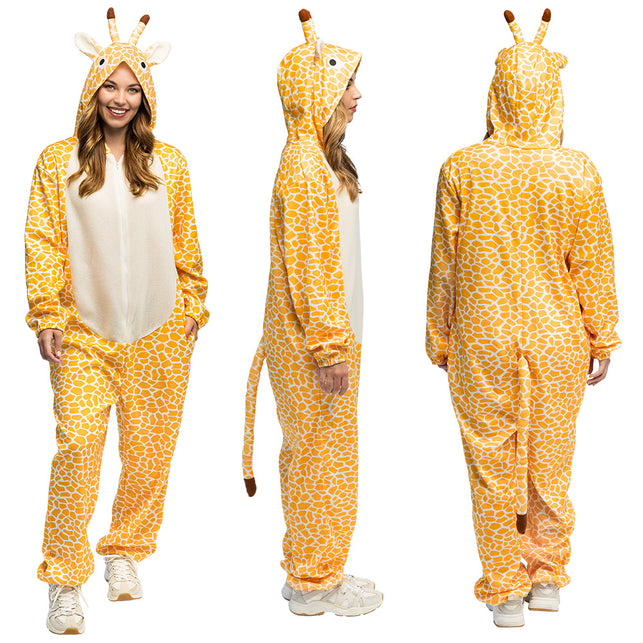 Bruin-gele giraffeprint outfit