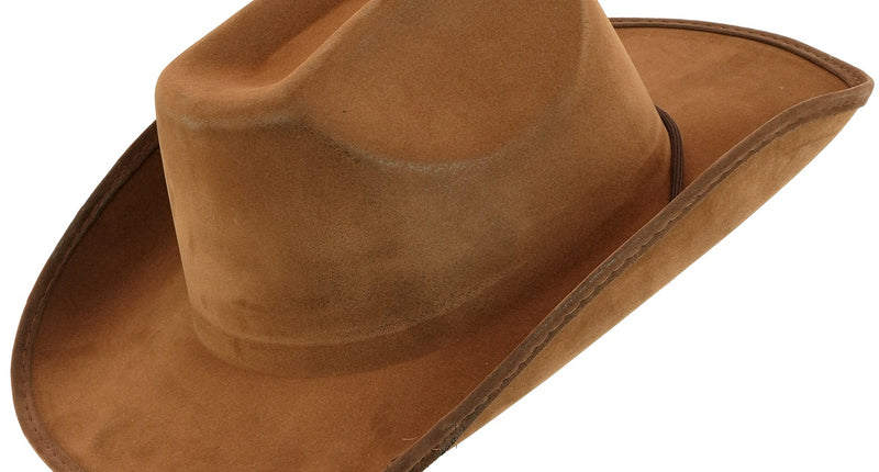 Cowboy hoed vintage suede bruin vooraanzicht – hoeden
