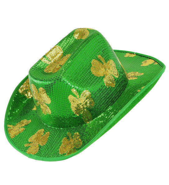Hoed St. Patrick's Day pailletten vooraanzicht – hoeden