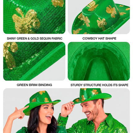 Hoed St. Patrick's Day pailletten styling – hoeden