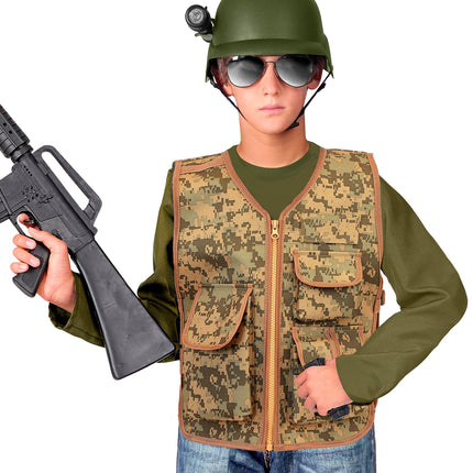 Camouflage tactisch gilet (art. 9172) detailopname – kleding