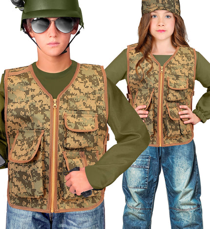 Camouflage tactisch gilet (art. 9172) vooraanzicht – kleding
