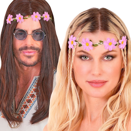 Haarband bloemen paars achterkant – kleding accessoires
