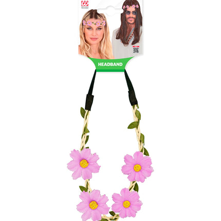 Haarband bloemen paars zijaanzicht – kleding accessoires
