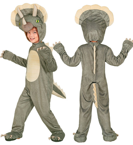Triceratops dinopak voor en achter met sluiting op de rug en uitstekende staart