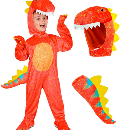 Dinosaurus jumpsuit voor jongens zijaanzicht – kostuums