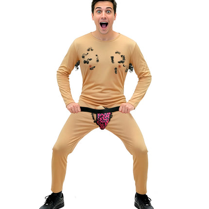 Gemene stripper jumpsuit met underpants voor heren detailopname – kostuums