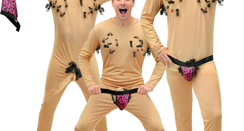Gemene stripper jumpsuit met underpants voor heren vooraanzicht – kostuums