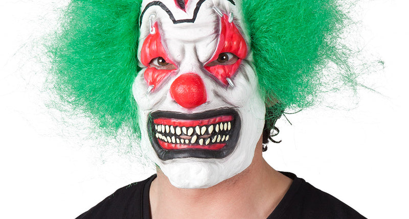 Latex gezichtsmasker Horror clown met haar
