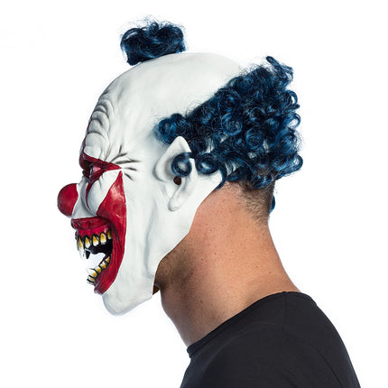 Latex hoofdmasker Vampier clown met haar — foto 3