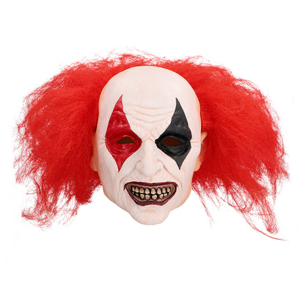 Latex hoofdmasker Ruddy clown met haar — foto 2