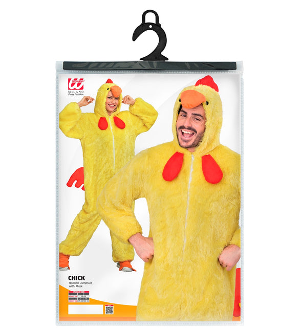Verpakking van het kuikenpak met jumpsuit met capuchon en masker