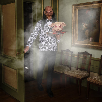 Latex hoofdmasker Creepy butler — foto 5