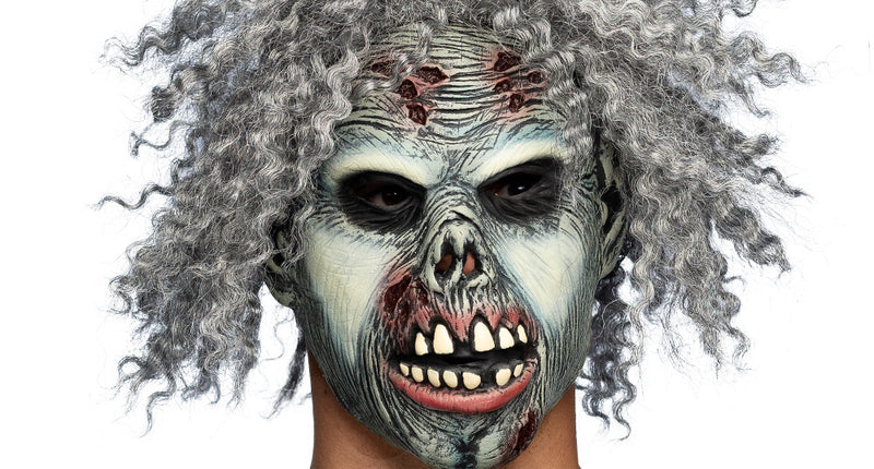 Latex hoofdmasker Crazy zombie