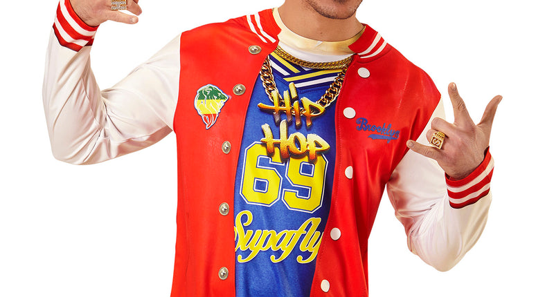 3D hip hop shirt met fotoprint, rapper gangster verkleedshirt heren vooraanzicht
