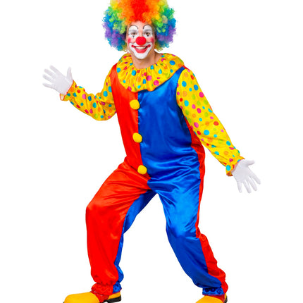 Clowns jumpsuit voor volwassenen zijaanzicht – kostuums
