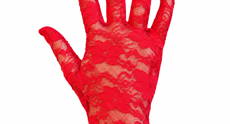 Red lace gloves