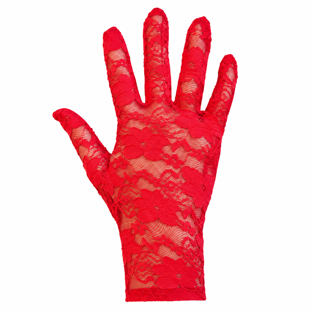 Red lace gloves