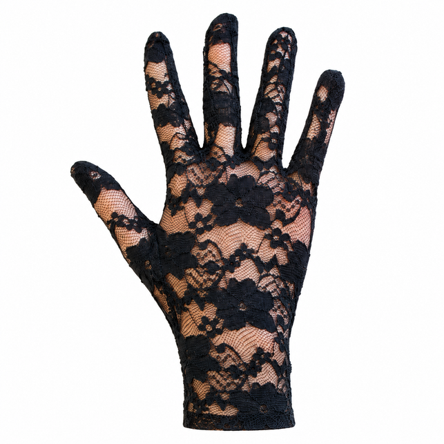 Black lace gloves