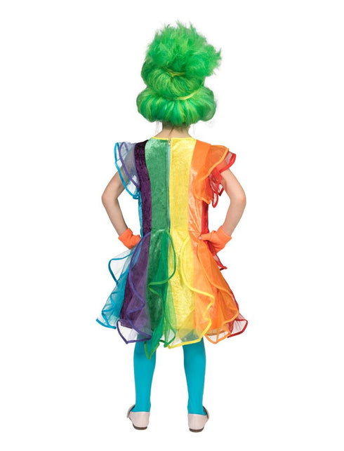 Achterkant regenboog jurkje voor meisjes met rits in de middenbaan