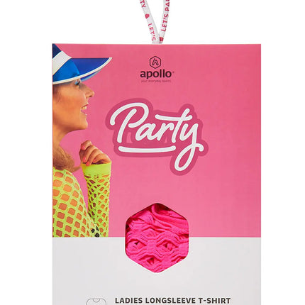 Apollo verpakking netshirt dames roze, geschikt voor een discofeest