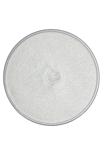 Aqua schmink zilver wit Shimmer 140 Superstar, zilverwitte glanzende schmink in rond potje