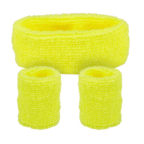 Boland 3 Zweetbandjes neon geel
