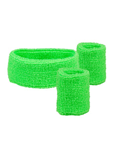 Boland 3 Zweetbandjes neon groen