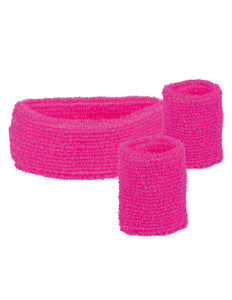 Boland 3 Zweetbandjes neon roze