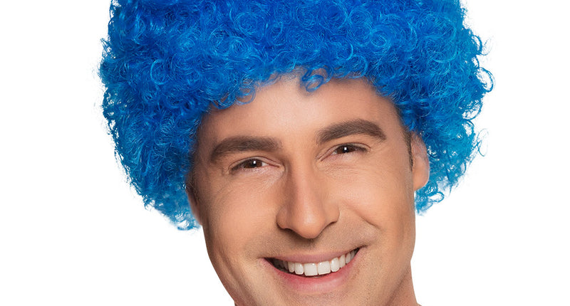 Boland Blauwe krul pruik Pop blauw