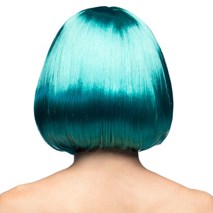 Boland Boblijn pruik Cabaret turquoise blauw groen