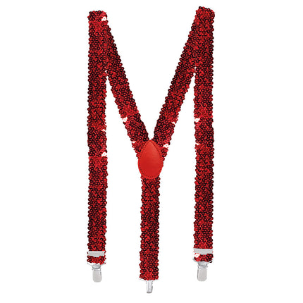 Boland Bretels Pailletten rood