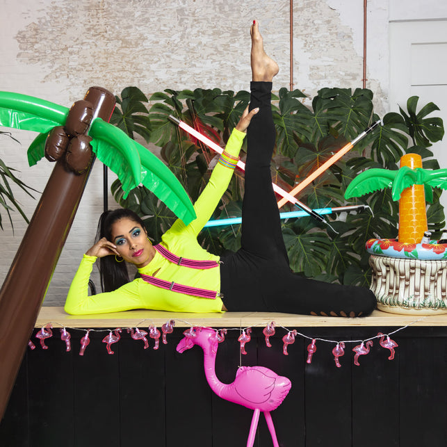 Boland Bretels Ruches neon roze