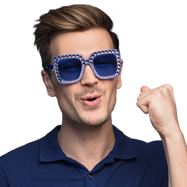 Boland Bril Bling bling blauw