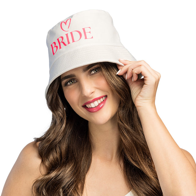 Boland Bucket hat 'Bride' wit