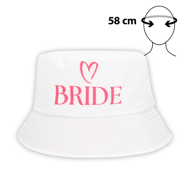 Boland Bucket hat 'Bride' wit