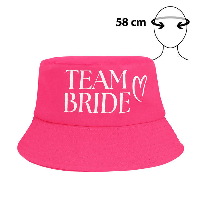 Boland Bucket hat 'Team bride' roze