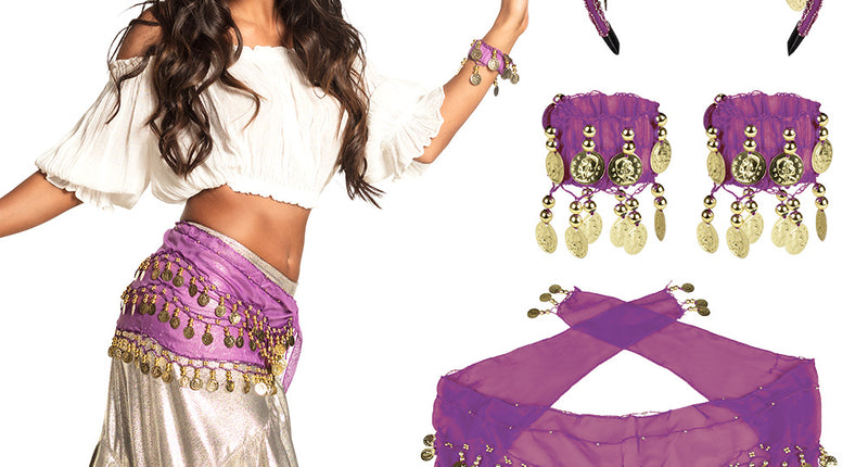 Boland Buikdanseres verkleed set Belly dance paars
