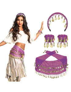 Boland Buikdanseres verkleed set Belly dance paars