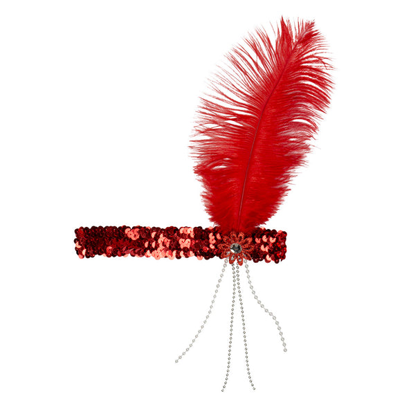 Boland Charleston hoofdband Flapper rood