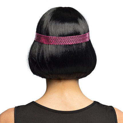 Boland Charleston pruik met pailletten hoofdband